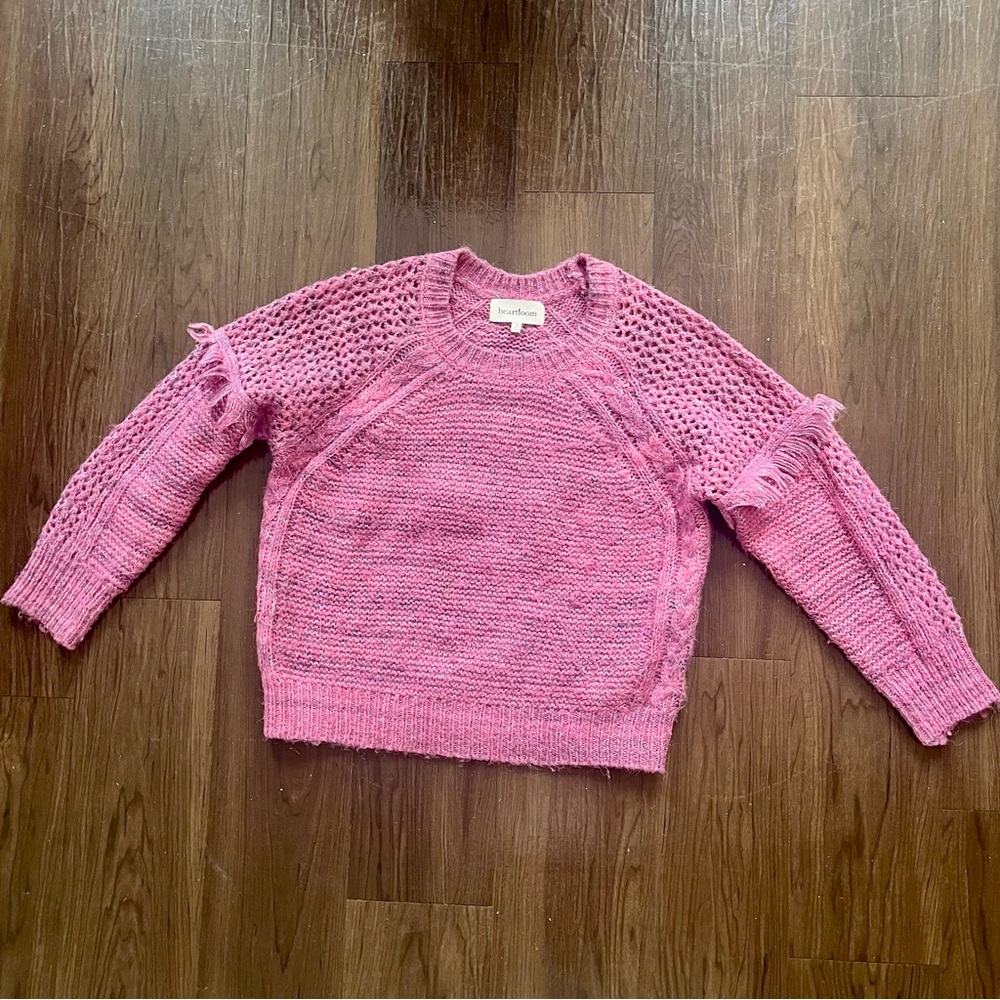 Heartloom Textured Knit Sweater in Pink